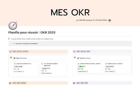 Template Notion – Planifie pour réussir : OKR 2025