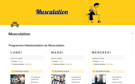 Template Notion – Musculation