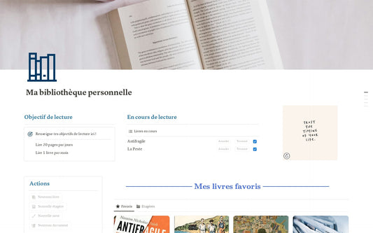 Template Notion – Ma bibliothèque personnelle