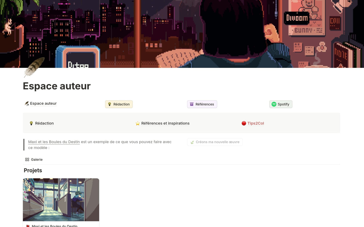 Template Notion – Espace auteur