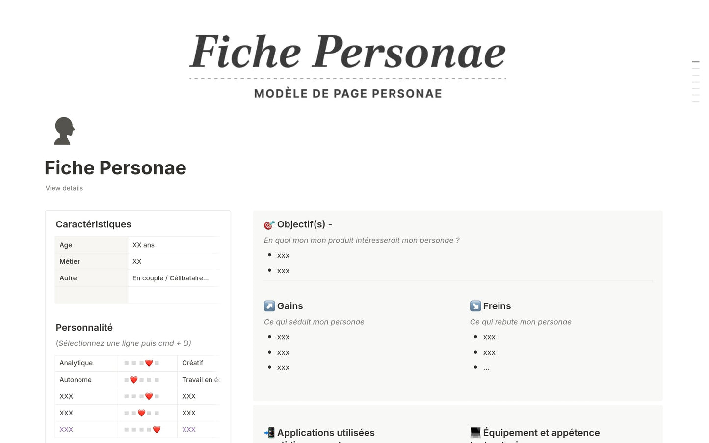 Template Notion – Fiche Personae