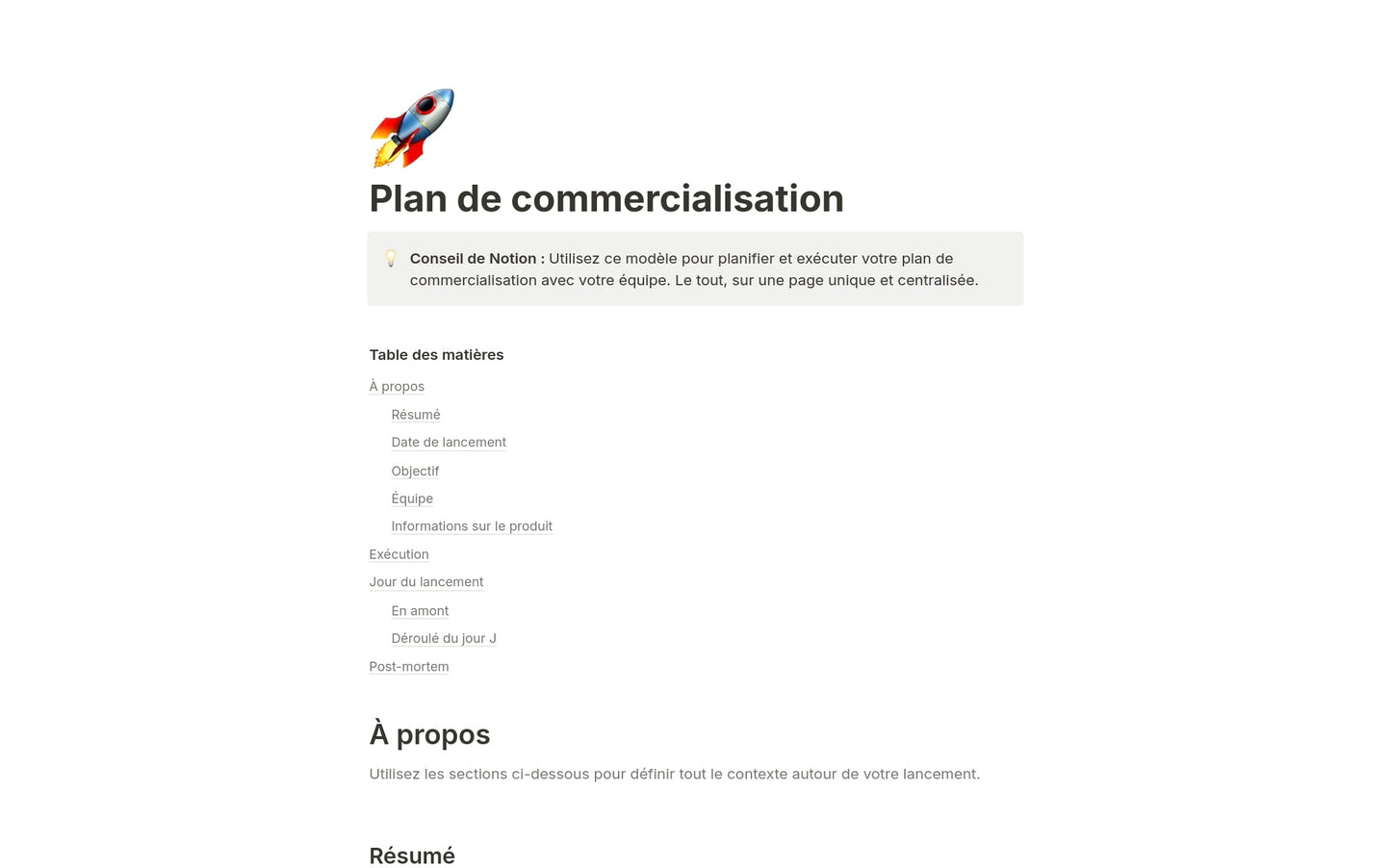 Template Notion – Plan de commercialisation