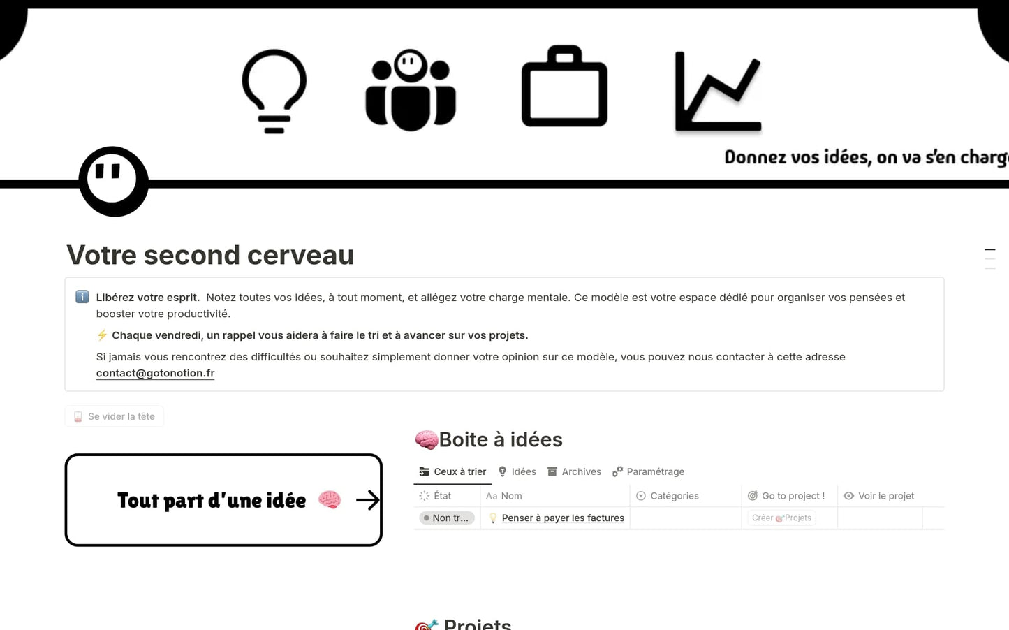 Template Notion – Votre second cerveau