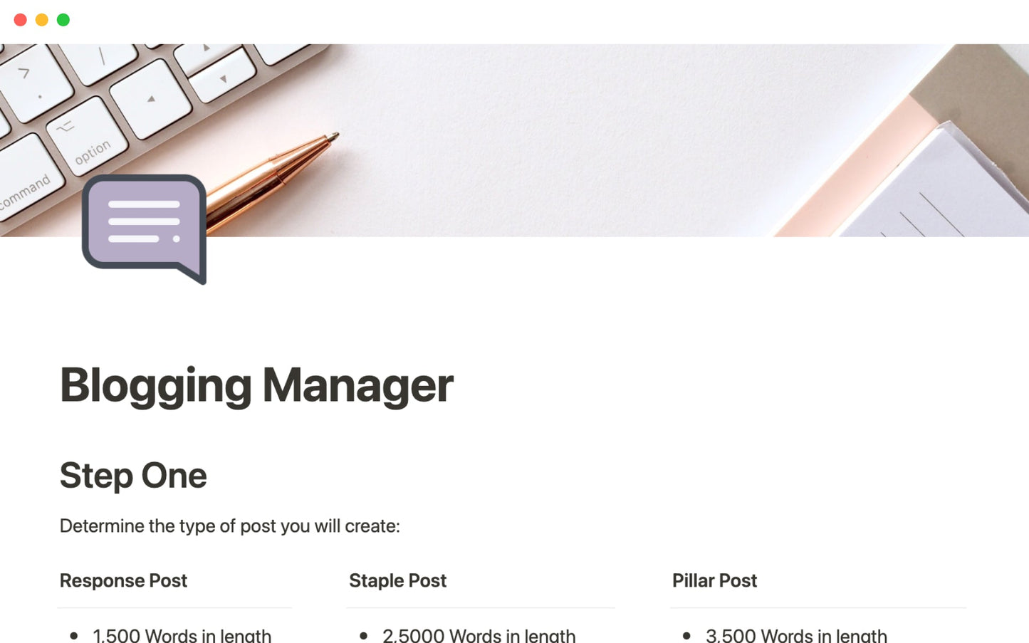 Template Notion – Blogging Manager