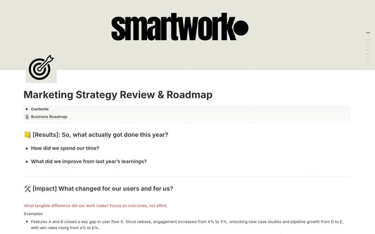 Template Notion – Marketing Strategy Review & Roadmap