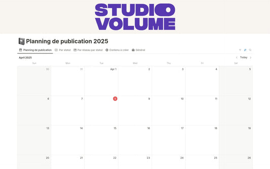 Template Notion – Planning de publication 2025