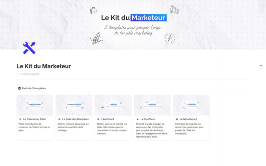 Template Notion – Le Kit du Marketeur