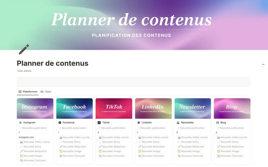 Template Notion – Planner de contenus