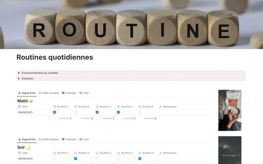 Template Notion – Routine quotidienne