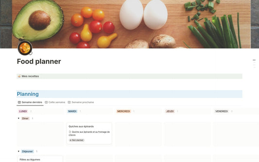 Template Notion – Food planner