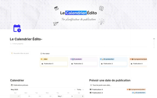 Template Notion – Le Calendrier Édito