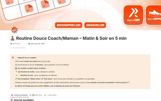 Template Notion – Routine Douce Coach/Maman – Matin & Soir en 5 min