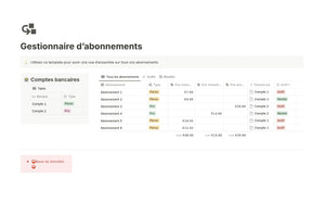 Template Notion – Gestionnaire d'abonnements