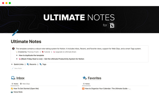 Template Notion – Ultimate Tasks