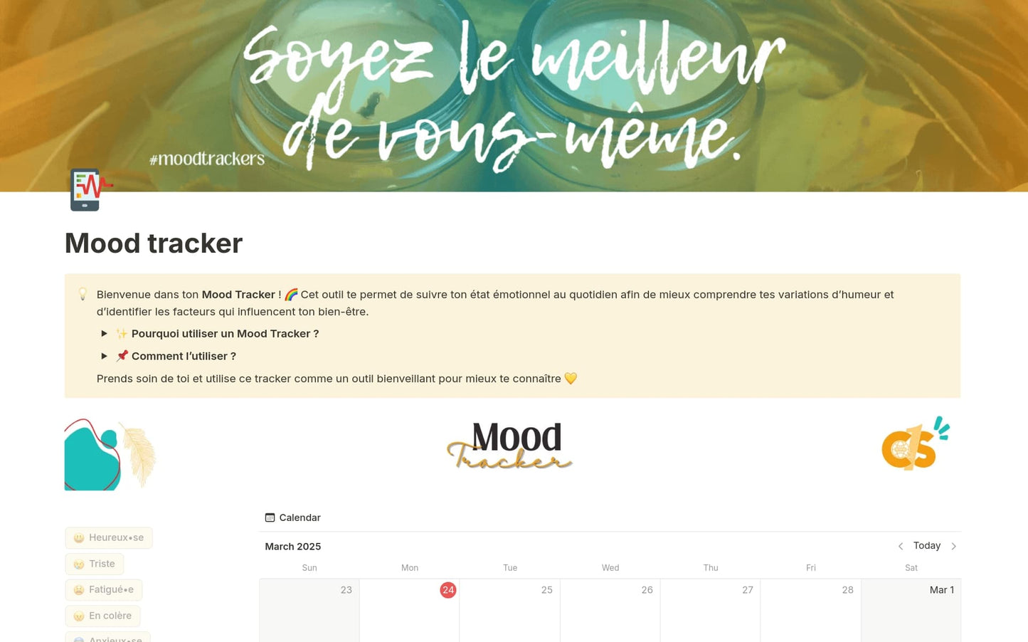Template Notion – Mood tracker