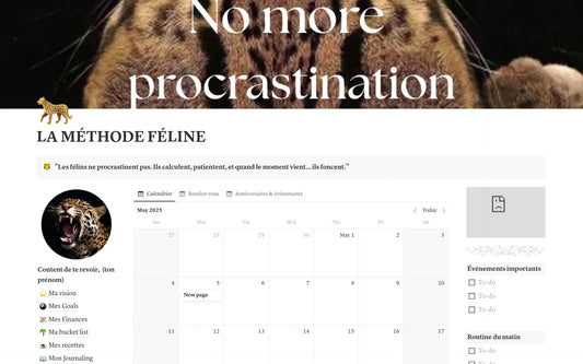 Template Notion – LA MÉTHODE FÉLINE